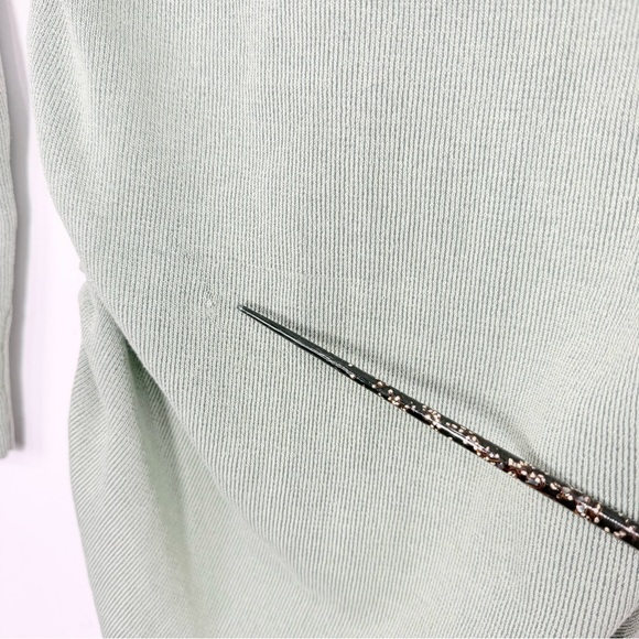 Lioness Military Minds Light Green Ruched Tie Side Ling Sleeve Stretch Dress NEW - Picture 16 of 16